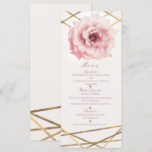 Menu de la fête de douche de mariée glamour floral (Devant / Derrière)