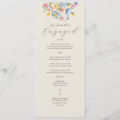 Menu de la fête de fiançailles florale de jardin (Devant)