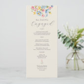 Menu de la fête de fiançailles florale de jardin (Debout devant)