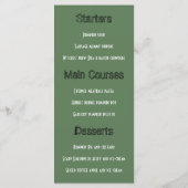 Menu de la fête de la sorcière sur un balai (Dos)