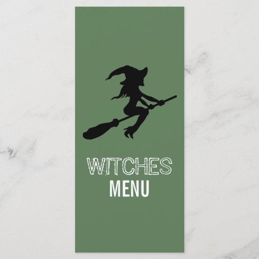 Menu de la fête de la sorcière sur un balai (Devant)