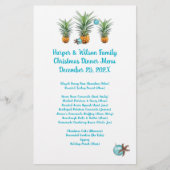 Menu de la fête de Noël en famille avec des ananas (Devant)