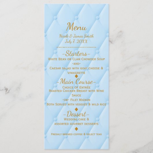 Menu de la fête de princesse de conte de fées roya (Devant)