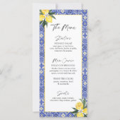 Menu de la Fête des mariées en carreaux bleus ital (Devant)