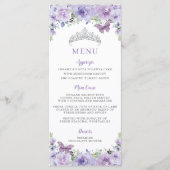 Menu de la fête florale violet Lilac Silver QUINCE (Devant)