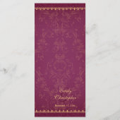 Menu de la framboise foncée et de l'or élégant mar (Dos)