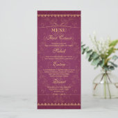 Menu de la framboise foncée et de l'or élégant mar (Debout devant)