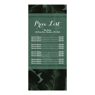 Menu de la liste de prix des feuilles tropicales c
