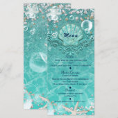 Menu de la plage Teal Enchanted Sea Starfish & Bul (Devant / Derrière)