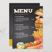 Menu de la restauration rapide (Devant / Derrière)