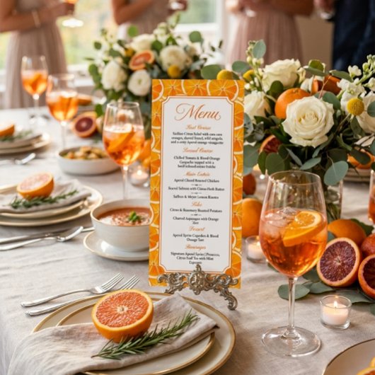 Menu de la soirée Citrus Aperol Spritz