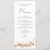 Menu de la table de mariage aux fleurs sauvages (Devant)