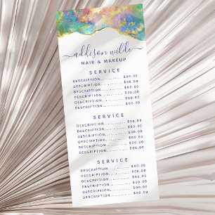 Menu de l'entreprise de pierre précieuse arc-en-ci