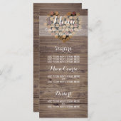 Menu de liège à vin rustique (Devant / Derrière)