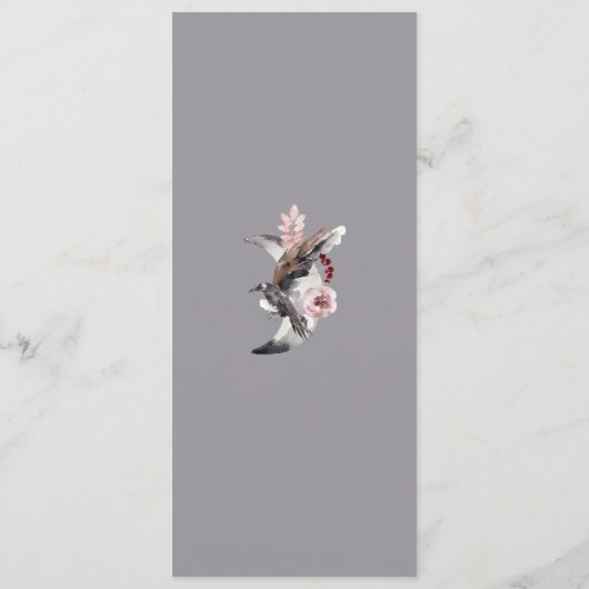 Menu de lune et de mariage d'aquarelle de Raven (Dos)