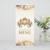 Menu de luxe de plage hippocampe crest vintage (Debout devant)