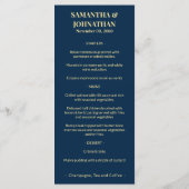 Menu de luxe plage hippocampe coquillage vintage (Dos)