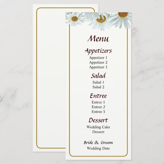 Menu de marguerites blanches... (Devant / Derrière)