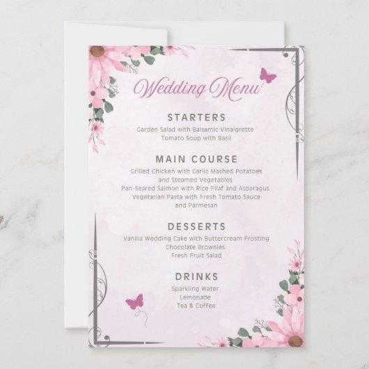 Menu de mariage (Dos)