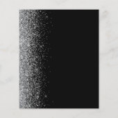 Menu de mariage à bordure pailletée argent noir bu (Dos)