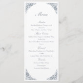 Menu de mariage à cadre baroque élégant (Devant)