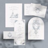 Menu de mariage à cadre baroque élégant