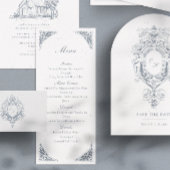Menu de mariage à cadre baroque élégant