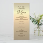 Menu de mariage à calligraphie dorée élégante (Debout devant)