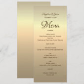 Menu de mariage à calligraphie dorée élégante (Devant / Derrière)