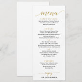 Menu de mariage à calligraphie romantique | 4 x 9 (Devant / Derrière)