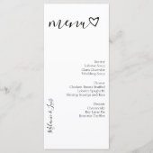Menu de mariage à coeur noir et blanc  (Devant)