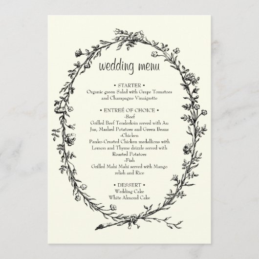 Menu de mariage à couronne en ivoire (Devant)