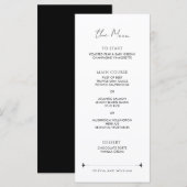 Menu de mariage à écriture minimaliste moderne (Devant / Derrière)