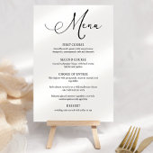 Menu de mariage à écriture simple moderne noir