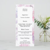 Menu de mariage à fleurs aquarelles délicates (Debout devant)