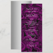 Menu de mariage à la calligraphie violette (Devant / Derrière)