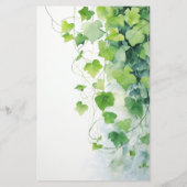 Menu de mariage à la feuille verte élégante (Dos)