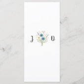 Menu de mariage à la fleur sauvage éternelle (Dos)