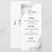 Menu de mariage à la fleur sauvage éternelle (Devant / Derrière)