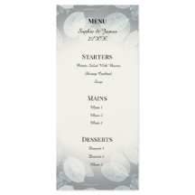 Menu de mariage à la fougère Lunaria bleu poussiér