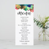Menu de mariage à la typographie avec aquarelle co (Debout devant)