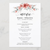 Menu de mariage à l'aquarelle de verdure terreuse (Devant)