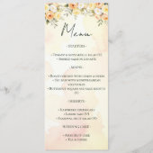 Menu de mariage à l'aquarelle florale rustique élé (Devant)