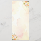 Menu de mariage à l'aquarelle florale rustique élé (Dos)