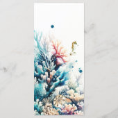 Menu de mariage à l'aquarelle Ocean Splash Mer Cor (Dos)