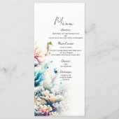 Menu de mariage à l'aquarelle Ocean Splash Sea Cor (Devant)