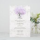 Menu de mariage à l'arbre de lavande à feuilles en (Debout devant)