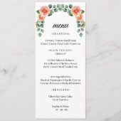 Menu de mariage à l'arche de rose eau-forte de pêc (Devant)