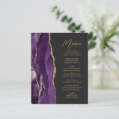 Menu de mariage à l'écriture manuscrite Budget Pur (Debout devant)