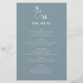Menu de mariage à l'esperluette de script monogram (Devant)